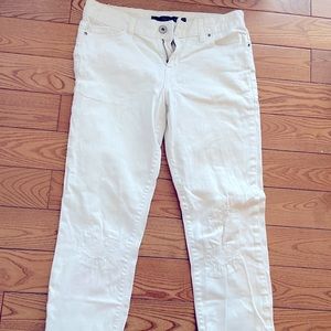 Calvin Klein White Boyfriend Distressed Cropped Jeans